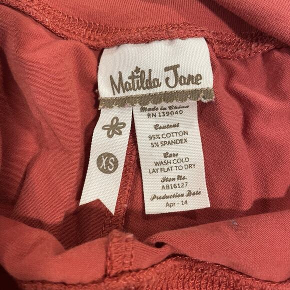 Matilda Jane Womens Finn Flare Pants Sz XS Sweet Maple Stretch Ruffle Legs - Picture 9 of 9